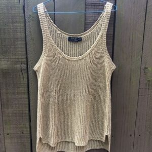 Polo Ralph Lauren Gold Sweater Tank/Tunic Top (M)
